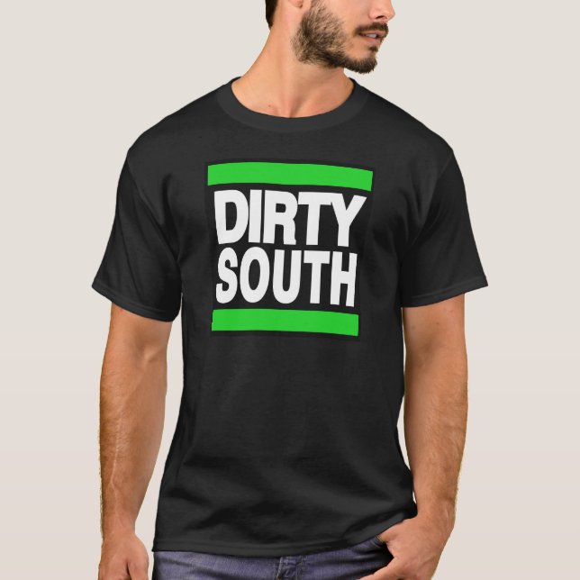 Smutsa ner södra grönt tee shirt (Framsida)