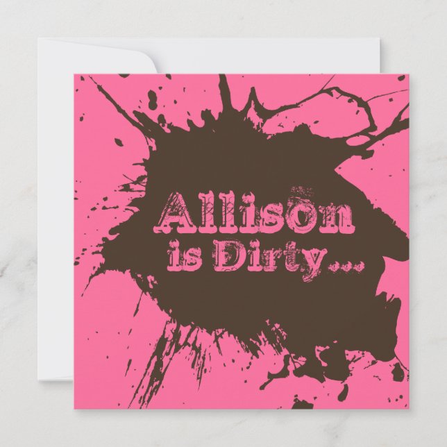 Smutsa ner trettio - 30års födelsedagpartyinbjudan inbjudningar (Framsida)