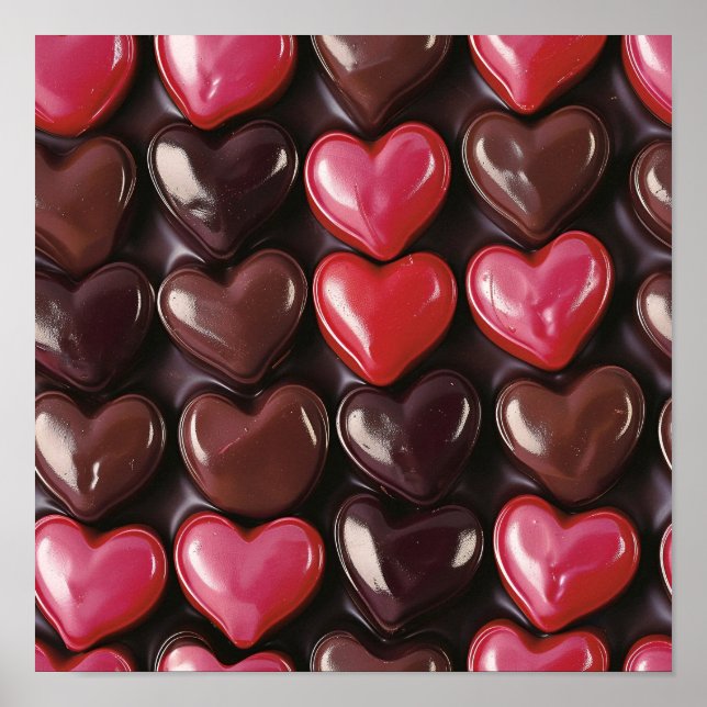 Smutsad choklad Heart Mönster Poster (Framsidan)