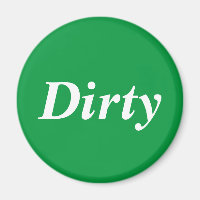 Smutsad diskmaskin grönt magnet