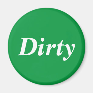 Smutsad diskmaskin grönt magnet
