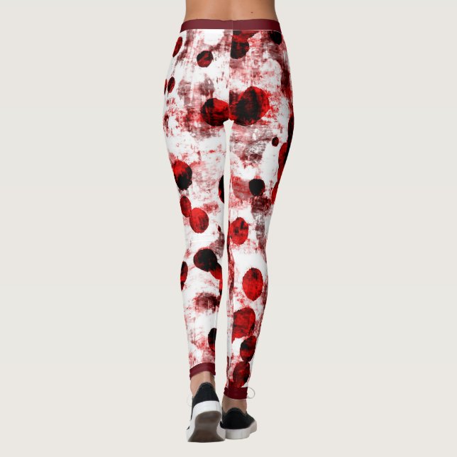 Smutsade röda prickar leggings (Baksida)