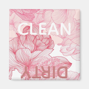 smutsar ner den rosa blommönsterrengöringen för magnet