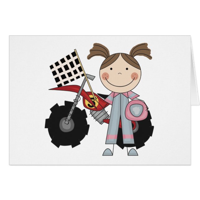 Smutscykel - flickaT-tröja och gåvor Hälsningskort (Framsidan Horizontal)