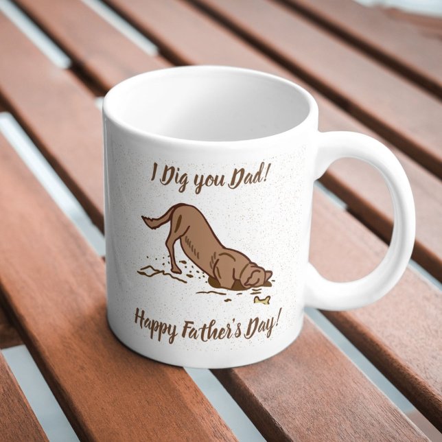 Smutsgrävande hundar - Glad fars dag. Kaffemugg (Skapare uppladdad)