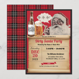 Smutsidig inbjudan till jultomten Party Vintage 