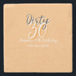 Smutsig 30 orangars vit enkel födelsedag stenunderlägg<br><div class="desc">Anpassa malldesign</div>