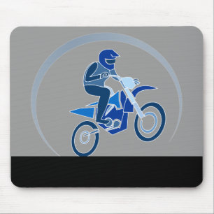 Smutsig biker som gör en pil. musmatta