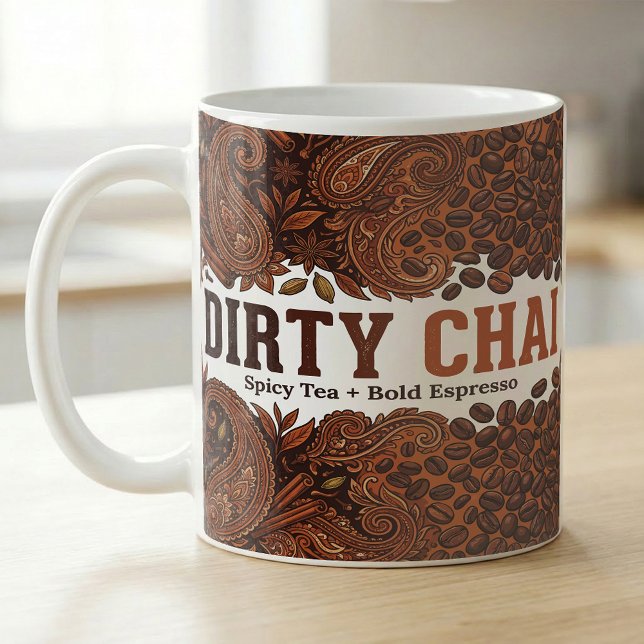 Smutsig Chai Smak Kryddig Te Stark Espresso Recept Kaffemugg (Skapare uppladdad)