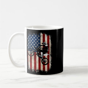 Smutsig cykel amerikansk flagga Motocross Cyklist  Kaffemugg
