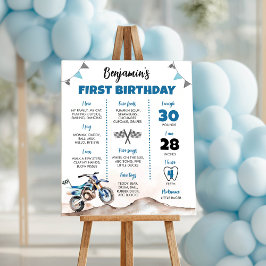 Smutsig Cykel Pojke Födelsedagsfest Milstolpsskylt Poster