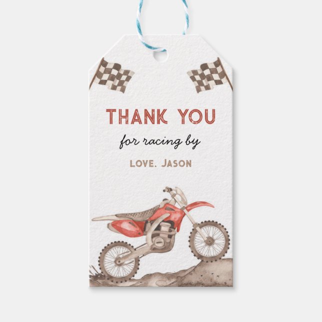 Smutsig Cykel, Racingcykel, Motocross Presentkort Presentetikett (Framsidan)