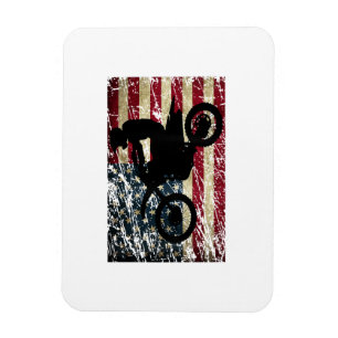 Smutsig cykel USA Flagga T-Shirt Motocross Amerika Magnet