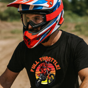 Smutsig cykeltävling på Retro-solnedgångsmall T Shirt