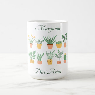 Smutsig konstnär mugg, trädgårdsmästare och växtäl kaffemugg