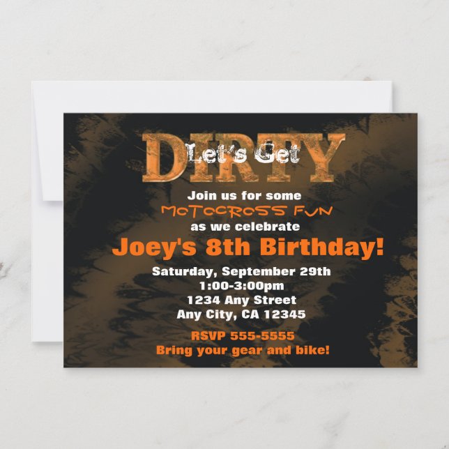 Smutsig lermilslopp Motocrossracing inbjudan (Framsida)