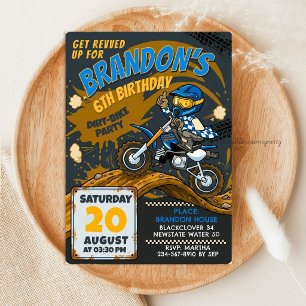 Smutsig Motocross Födelsedag - Lerig Off-Road Tävl Inbjudningar