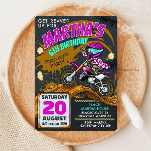 Smutsig Motocross Födelsedag - Lerig Tävling Inbjudningar