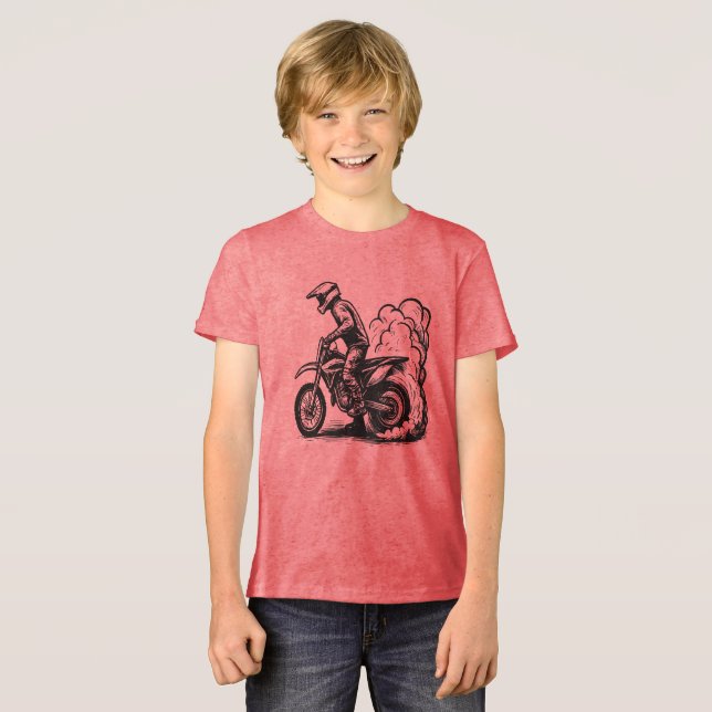 Smutsig Motocross Utbränd T Shirt (Framsida Full)