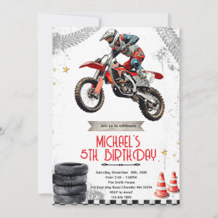 Smutsig motorcross födelsedagsinbjudan inbjudningar