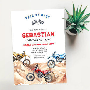 Smutsig motorcross Motorcykel Tävling Pojke Födels Inbjudningar