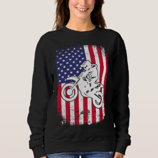 Smutsig motorcykel amerikansk flagga t shirt