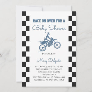 Smutsig Motorcykel Babyfirande Inbjudningar