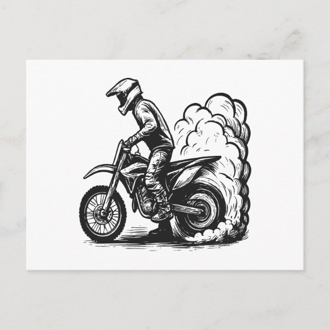 Smutsig motorcykelbränna helg vykort (Framsida)