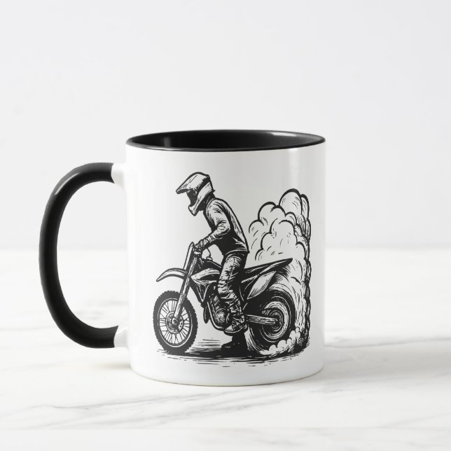 Smutsig motorcykelbränna mugg (Vänster)