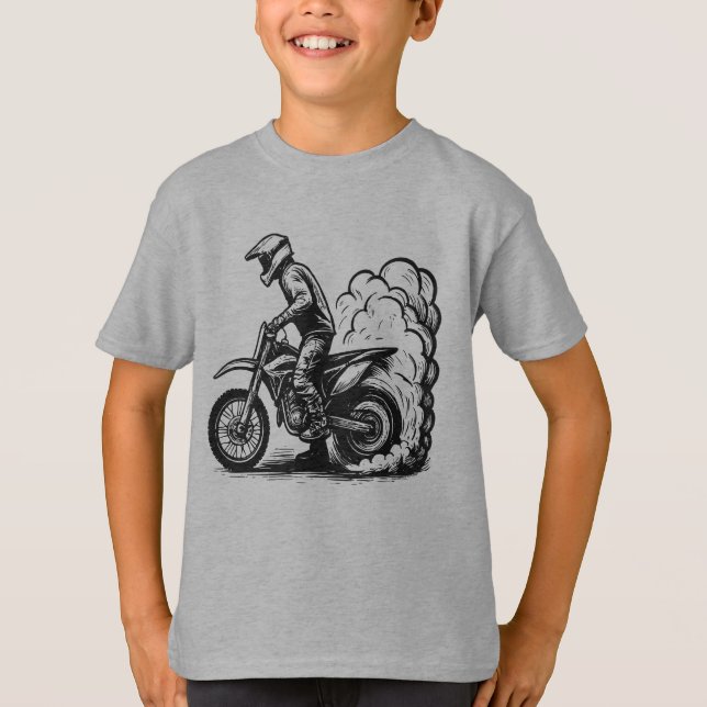Smutsig motorcykelbränning t shirt (Framsida)
