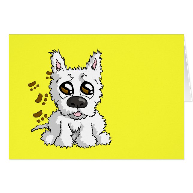 Smutsig valp hälsningskort (Framsidan Horizontal)