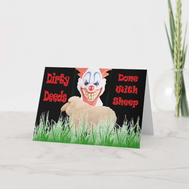 Smutsiga gärningar som utförts på får kort (Framsida)