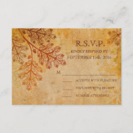 Smutsiga spetsiga löv Fall Bröllop RSVP-kort OSA Kort