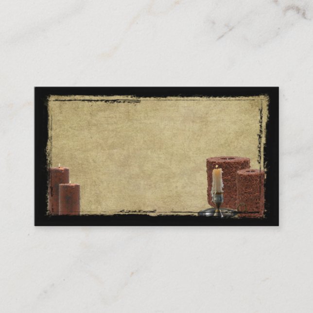 Smutsiga stearinljus & Prim affärs-kort för en Visitkort (Framsida)