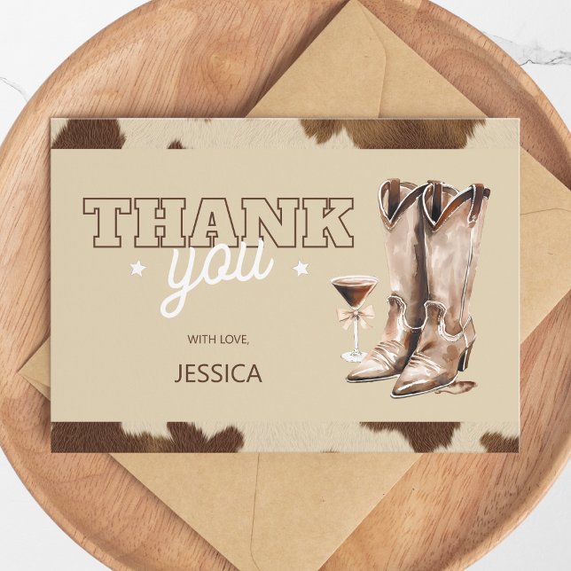 Smutsiga Trettio Country Western Rustik 30-årsdag Tack Kort (Dirty Thirty Country Western Rustic 30th Birthday Thank You Card)