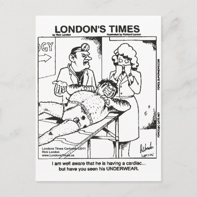 Smutsiga Underkläder & Sjukhus Roliga Gåvor & T-sh Vykort (Framsida)