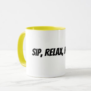 smutt, koppla av, repetera mugg
