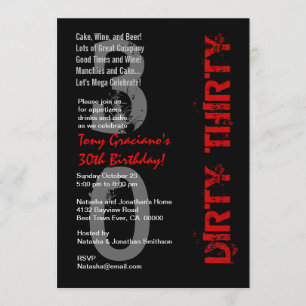 Smuttig 30-dagars svart, vit, röd mall