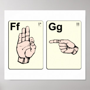 Smutty Sign Language Flash-kort Poster