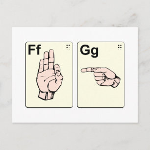 Smutty Sign Language Flash-kort Vykort