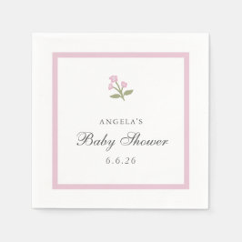 Smyckad blommig baby shower servett
