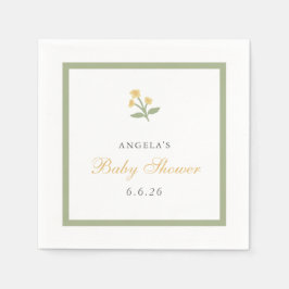 Smyckad blommig baby shower servett