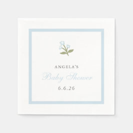 Smyckad blommig baby shower servett