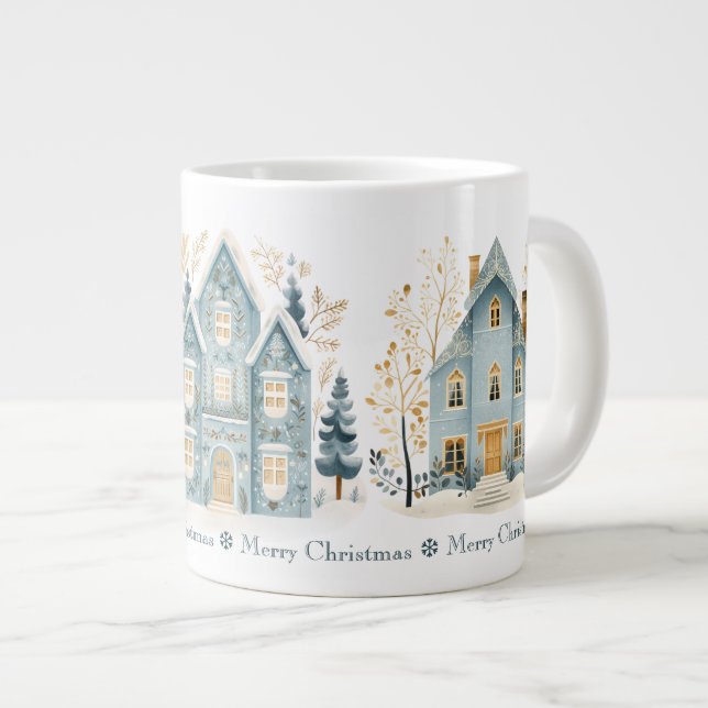 Smyckad Folkkonst Julhus Specialmugg Jumbo Mugg (Framsida höger)