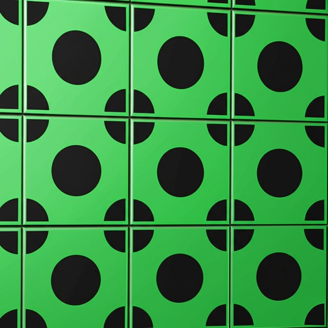 Smyckegron & Svart Väggdekor | Minimal Fyrkant Kakelplatta (Black and green ceramic tiles
)
