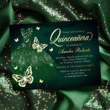 Smyckegul fjärilsdräkt Quinceanera