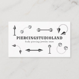 Smyckekonstnär i silvermetall Body Piercing Visitkort