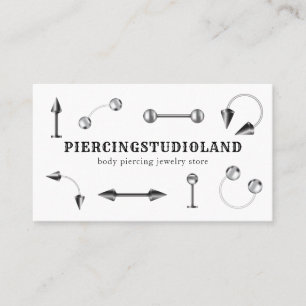 Smyckekonstnär i silvermetall Body Piercing Visitkort
