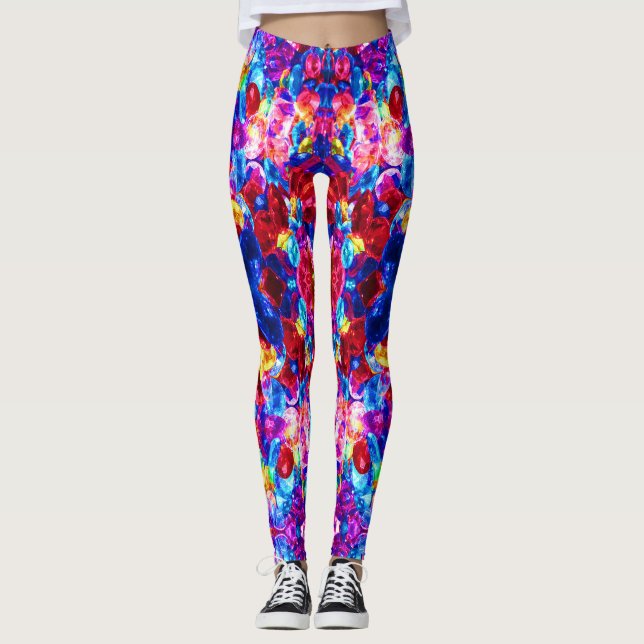 Smycken av färglös abstrakt struktur leggings (Framsida)