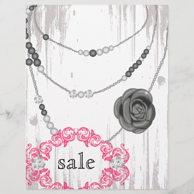 Smycken Flyer Rose halsband Grå Rosa (Framsidan)